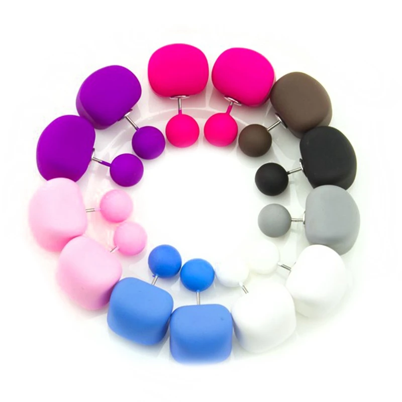 8 Pairs/lot Mix Colors Earrings Wholesale New Fashion Jewelry Hot Sale Pop Candy Color Two Side Wearing Stud Earring for Woman
8 Pairs/lot Mix Colors Earrings Wholesale New Fashion Jewelry Hot Sale Pop Candy Color Two Side Wearing Stud Earring for Woman
