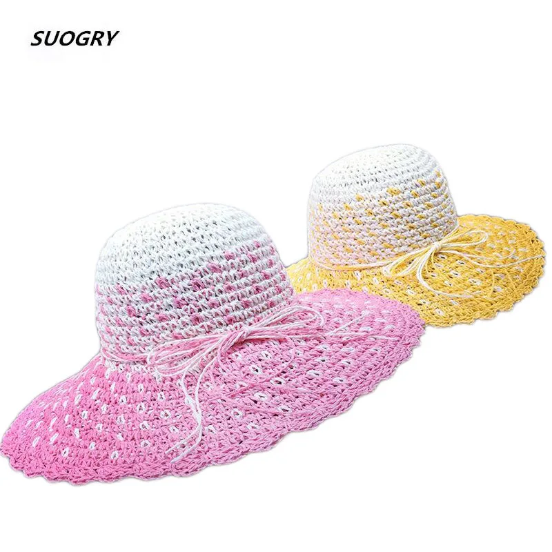 Fashion Women Foldable Solid Beach Summer Sun Hats Bowknot Hand-Woven Crochet Straw Hat Vacation Chapeau Female Wide Brim Hats
Fashion Women Foldable Solid Beach Summer Sun Hats Bowknot Hand-Woven Crochet Straw Hat Vacation Chapeau Female Wide Brim Hats