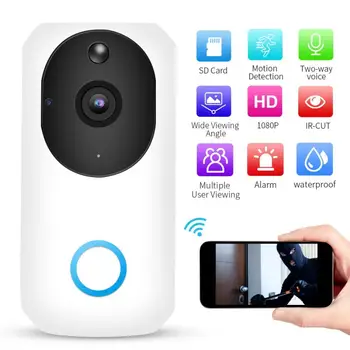 1080P Two Megapixel HD WIFI Video Doorbell Security Two-way Intercom Infrared Night Vision
1080P Two Megapixel HD WIFI Video Doorbell Security Two-way Intercom Infrared Night Vision