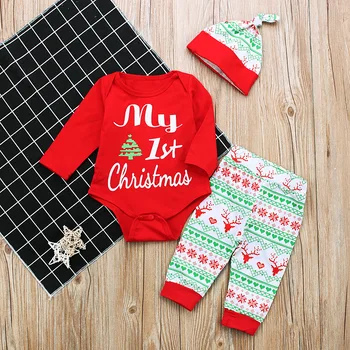 Infant Boys Long Sleeve Christmas Tree Bodysuits + Reindeer Print Pants Girls Christmas Party Kids Sets Infant 3Pcs Suits + Hat
Infant Boys Long Sleeve Christmas Tree Bodysuits + Reindeer Print Pants Girls Christmas Party Kids Sets Infant 3Pcs Suits + Hat