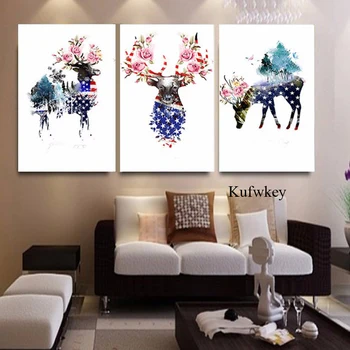3 Pcs Modern Wall Art diamond Painting Decorative Abstract deer,flower,Home Decor deer Picture Diamond Embroidery,Diamond mosaic
3 Pcs Modern Wall Art diamond Painting Decorative Abstract deer,flower,Home Decor deer Picture Diamond Embroidery,Diamond mosaic