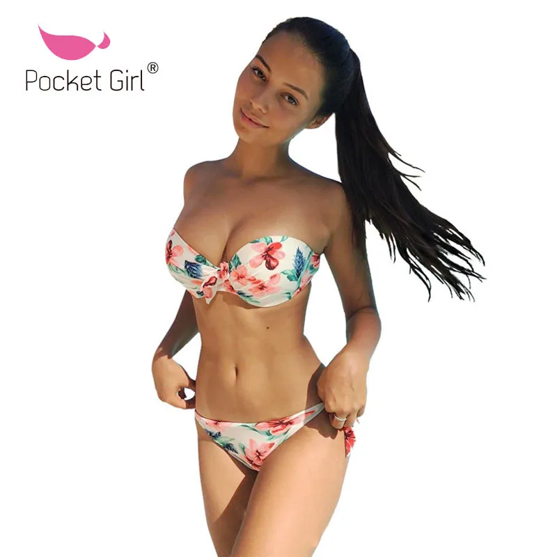 Pocket Girl 2019 Sexy Women Strapless Shoulder Bikini Set Low Waist Knot Bathing Suit Swimwear Push Up Floral Print Swimsuits
Pocket Girl 2019 Sexy Women Strapless Shoulder Bikini Set Low Waist Knot Bathing Suit Swimwear Push Up Floral Print Swimsuits