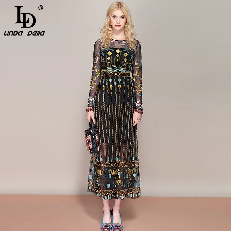 LD LINDA DELLA Spring Fashion Runway Retro ethnic A Line Dress Women's Long Sleeve Lace Mesh Embroidery Vintage Maxi Long Dress
LD LINDA DELLA Spring Fashion Runway Retro ethnic A Line Dress Women's Long Sleeve Lace Mesh Embroidery Vintage Maxi Long Dress