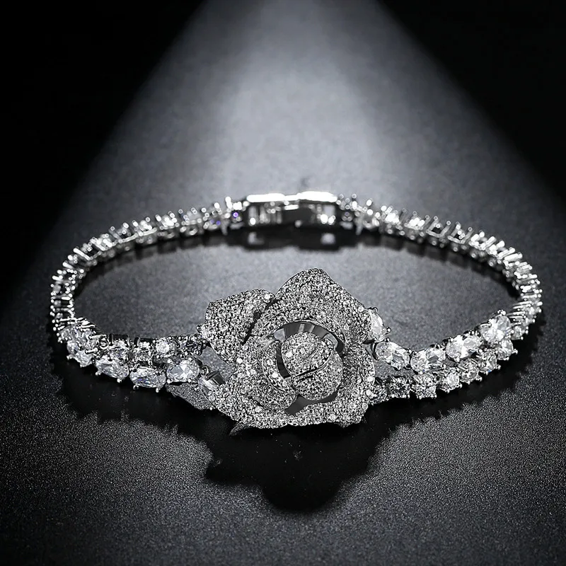 LUKENI Romantic Jewelry White Color Cubic Zircon Geometric Flowers Shape Bracelets Wedding Bride For Women ACCESSORY
LUKENI Romantic Jewelry White Color Cubic Zircon Geometric Flowers Shape Bracelets Wedding Bride For Women ACCESSORY