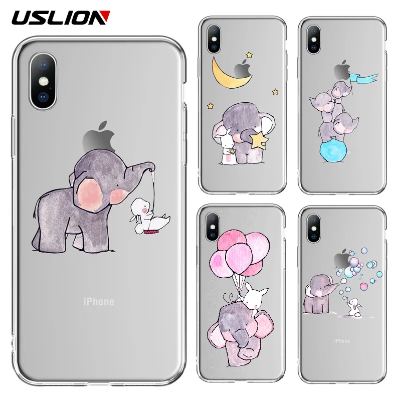 USLION Phone Case For iPhone X XS XR Xs Max Transparent Cartoon Elephant Rabbit Soft TPU Cover For iPhone 5 5s SE 6 6s 7 8 Plus
USLION Phone Case For iPhone X XS XR Xs Max Transparent Cartoon Elephant Rabbit Soft TPU Cover For iPhone 5 5s SE 6 6s 7 8 Plus