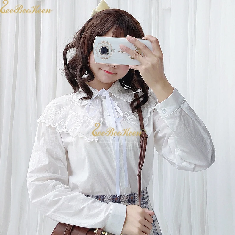 Girls Sweet Lolita Costume Doll Collar Top Women White Long sleeve Lace Lolita Shirt Anime Cosplay For Adult
Girls Sweet Lolita Costume Doll Collar Top Women White Long sleeve Lace Lolita Shirt Anime Cosplay For Adult