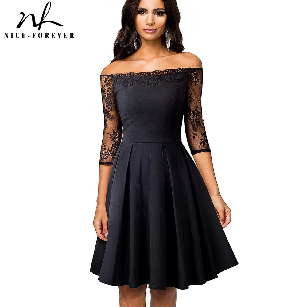 Nice-forever Vintage Embroidery Sexy Floral Lace Patchwork Off Shoulder vestidos A-Line Pinup Business Women Flare Dress A071
Nice-forever Vintage Embroidery Sexy Floral Lace Patchwork Off Shoulder vestidos A-Line Pinup Business Women Flare Dress A071
