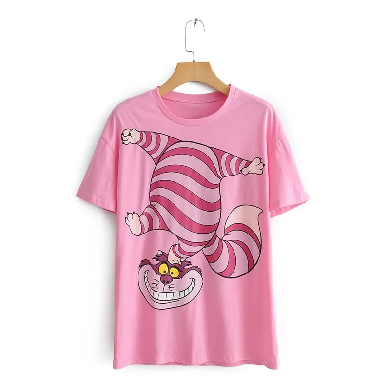 TX813 Women Sweet Pink Color Cartoon Print Short Sleeve T Shirt Casual Match All T-Shirts Tee Tops
TX813 Women Sweet Pink Color Cartoon Print Short Sleeve T Shirt Casual Match All T-Shirts Tee Tops