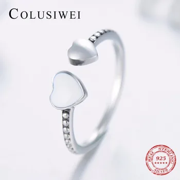 CULUSIWEI 100% Solid 925 Sterling Silver Ring Double Hearts For Love Finger enamel Rings adjustable for Women Wedding Jewelry
CULUSIWEI 100% Solid 925 Sterling Silver Ring Double Hearts For Love Finger enamel Rings adjustable for Women Wedding Jewelry