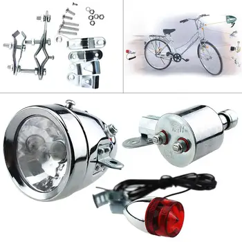 12V 6W Silvery Bicycle Motorized Bike Friction Generator Dynamo Headlight Tail Light Kit
12V 6W Silvery Bicycle Motorized Bike Friction Generator Dynamo Headlight Tail Light Kit