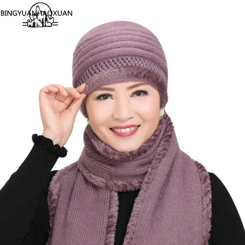 BINGYUANHAOXUAN Rabbit hair Female Cap Winter Hat Wool Knit Middle-aged Mother Hat Collar suit warm women's cap Fur Hat Collar
BINGYUANHAOXUAN Rabbit hair Female Cap Winter Hat Wool Knit Middle-aged Mother Hat Collar suit warm women's cap Fur Hat Collar