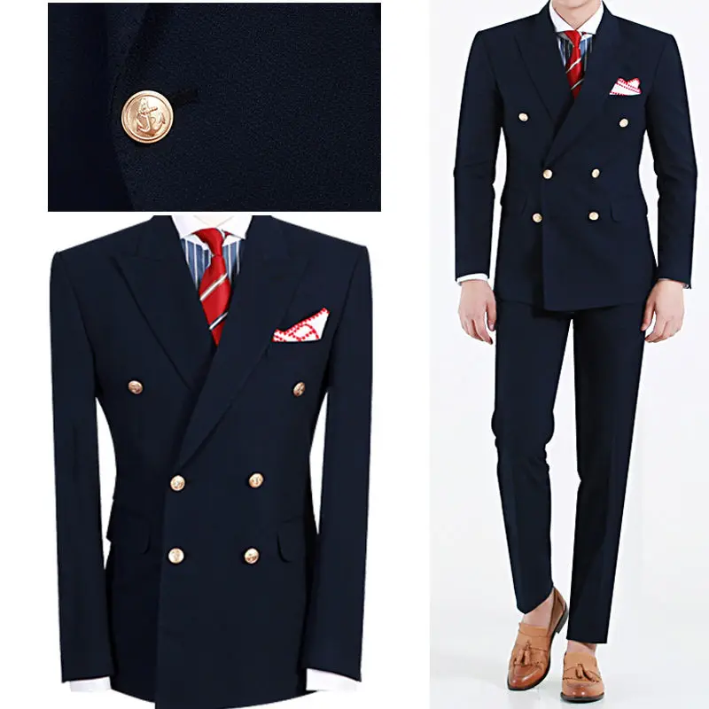 Best selling custom navy blue double-breasted men's west body formal wedding / groom tuxedo suit ball (coat + pants + tie)
Best selling custom navy blue double-breasted men's west body formal wedding / groom tuxedo suit ball (coat + pants + tie)