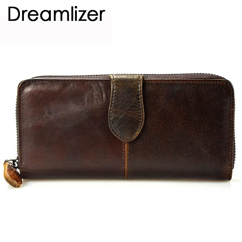 Женский винтажный кошелек Dreamlizer из натуральной кожи с большим отделением