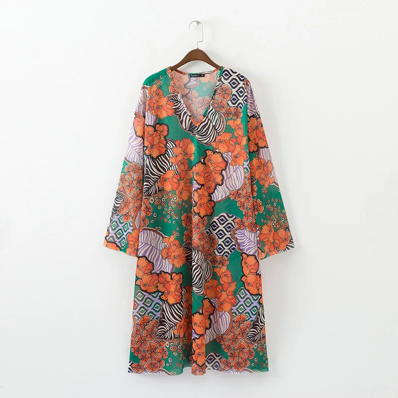 H.SA 2019 European Fashion Women Long Sleeve Floral Dress Oversized Pleated Ankle Printing Retro Vintage Vestidos Summer Robe
H.SA 2019 European Fashion Women Long Sleeve Floral Dress Oversized Pleated Ankle Printing Retro Vintage Vestidos Summer Robe