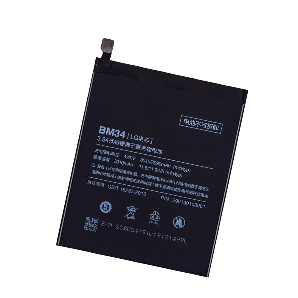 Battery BM34 For Xiaomi Mi Note Pro 4GB RAM Replacement Lithium Polymer Battery 3010mAh 3090mAh High Capacity
Battery BM34 For Xiaomi Mi Note Pro 4GB RAM Replacement Lithium Polymer Battery 3010mAh 3090mAh High Capacity