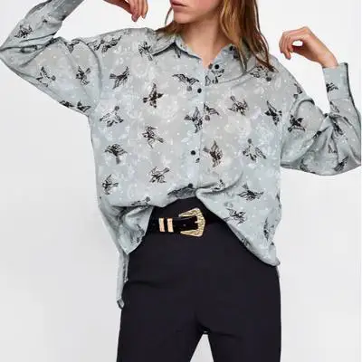 2018 Autumn za Women's bird printing loose shirts trun down collr full sleeve Blouse birds prints women's summer blouse
2018 Autumn za Women's bird printing loose shirts trun down collr full sleeve Blouse birds prints women's summer blouse