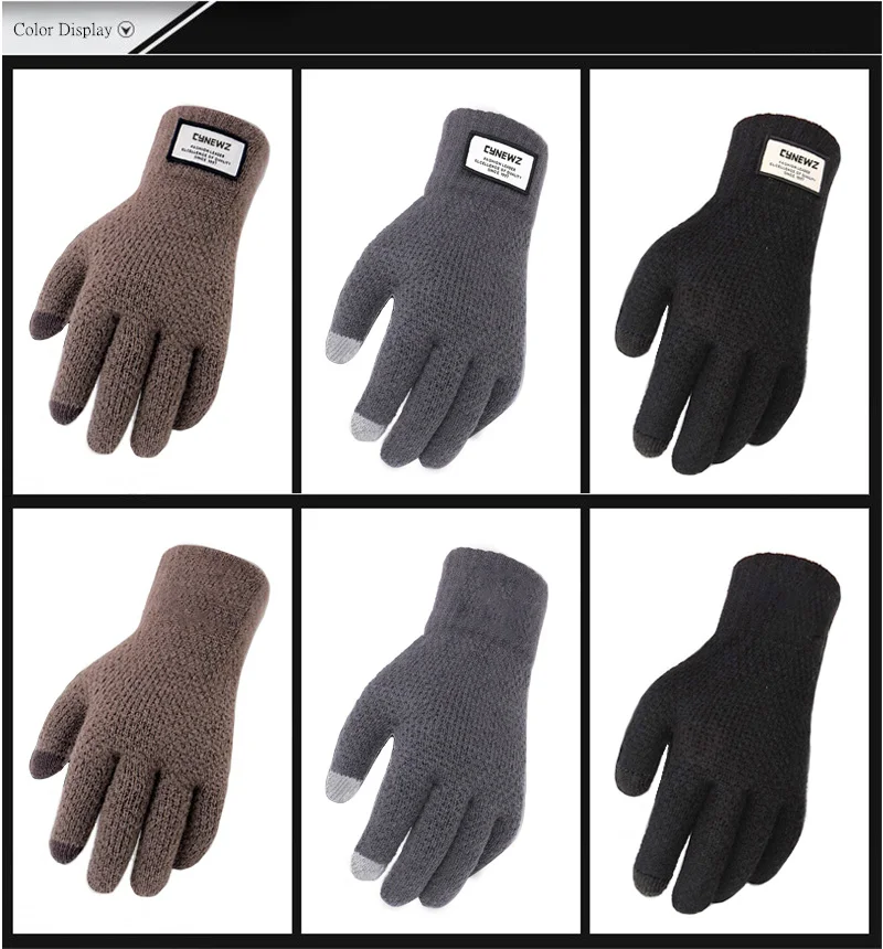 Winter Autumn Men Knitted Gloves Touch Screen High Quality Male Thicken Warm Wool Cashmere Solid Gloves Men Mitten Business HTB1RMhraiDxK1Rjy1zcq6yGeXXaM - Winter Autumn Men Knitted Gloves Touch Screen High Quality Male Thicken Warm Wool Cashmere Solid Gloves Men Mitten Business
