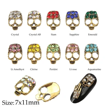20 Pcs/Lot Manicure Gold Alloy Rhinestones Skull For Nails Strass Halloween Skeleton Charms 3D Nail Art Decorations 
20 Pcs/Lot Manicure Gold Alloy Rhinestones Skull For Nails Strass Halloween Skeleton Charms 3D Nail Art Decorations