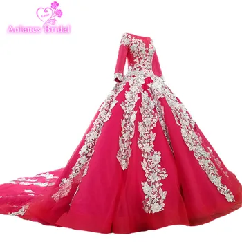 AOLANES 2018 Red Tulle Scoop Long Sleeves Bridal Gowns Royal Train Lace Up Ball Gown Vintage Wedding Dresses Vestidos De Noiva
AOLANES 2018 Red Tulle Scoop Long Sleeves Bridal Gowns Royal Train Lace Up Ball Gown Vintage Wedding Dresses Vestidos De Noiva