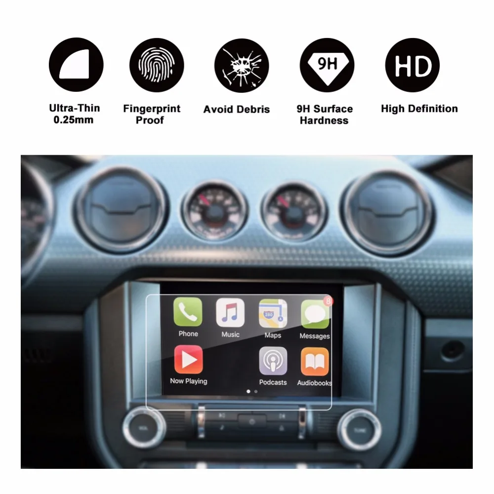 RUIYA screen protector for Ford Mustang GT sync 2 sync 3 8inch car navigation touch display,9H tempered glass protective film
RUIYA screen protector for Ford Mustang GT sync 2 sync 3 8inch car navigation touch display,9H tempered glass protective film