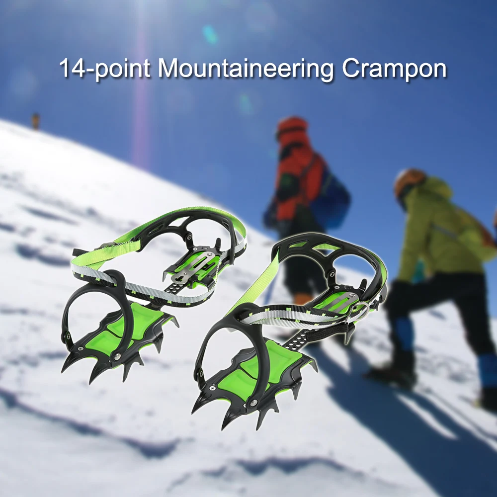14-point Manganese Steel Climbing Gear Crampons Ice Grippers Crampon Traction Device Mountaineering Glacier Travel Ice Waiking
14-point Manganese Steel Climbing Gear Crampons Ice Grippers Crampon Traction Device Mountaineering Glacier Travel Ice Waiking
