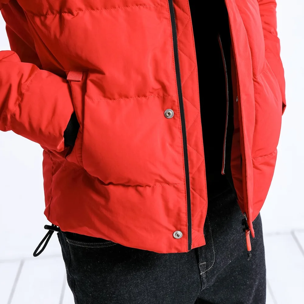 SIMWOOD зимняя Новинка приталенная короткая дутая куртка Мужская парка со стоячим