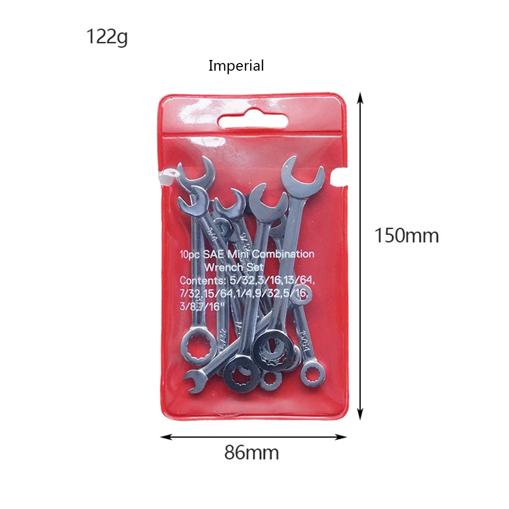 10PCS/Set Mini 122g Combination Wrench 4-11mm Metric Small Engineer Spanner 
