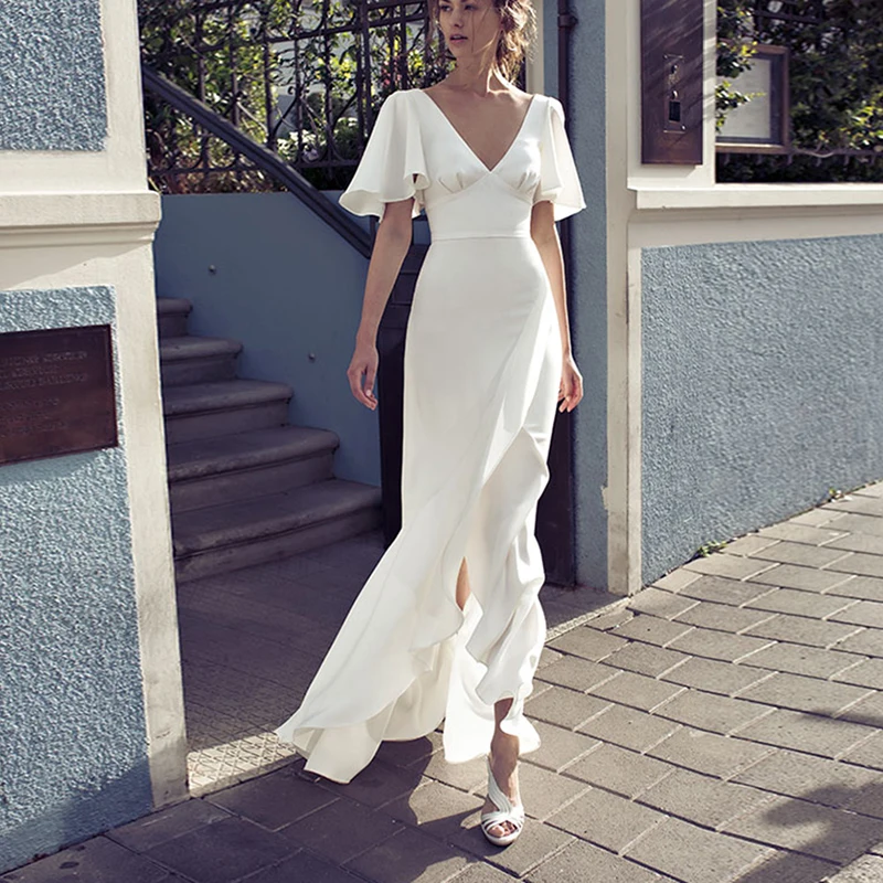 HIGH QUALITY Newest Fashion 2019 Designer Runway Maxi Dress Women's Butterfly Sleeve V-neck Solid Asymmetrical Dress
HIGH QUALITY Newest Fashion 2019 Designer Runway Maxi Dress Women's Butterfly Sleeve V-neck Solid Asymmetrical Dress