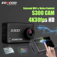 Soocoo на S300 4 К действие Камера с Hi3559V100 + IMX377 и 2.35 "Сенсорный экран EIS внешний микрофон дистанционного Wi-Fi Водонепроницаемый спорт Cam(China)