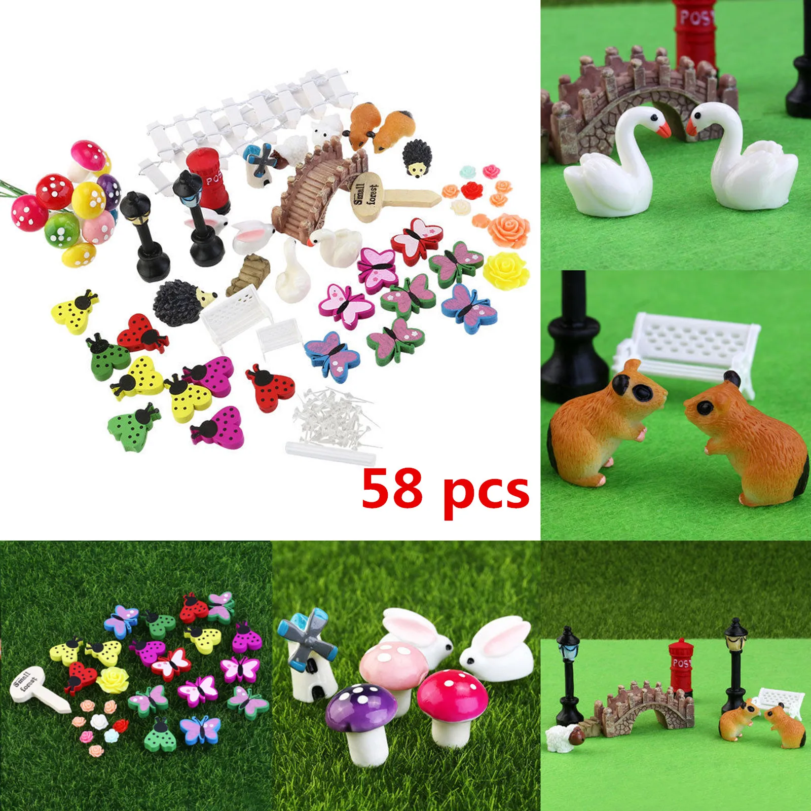 58PCS Miniature Plant Pots Bonsai Craft Micro Landscape Fairy Garden Ornament Set DIY Dollhouse Kit Hedgehog Mushroom Decor
58PCS Miniature Plant Pots Bonsai Craft Micro Landscape Fairy Garden Ornament Set DIY Dollhouse Kit Hedgehog Mushroom Decor