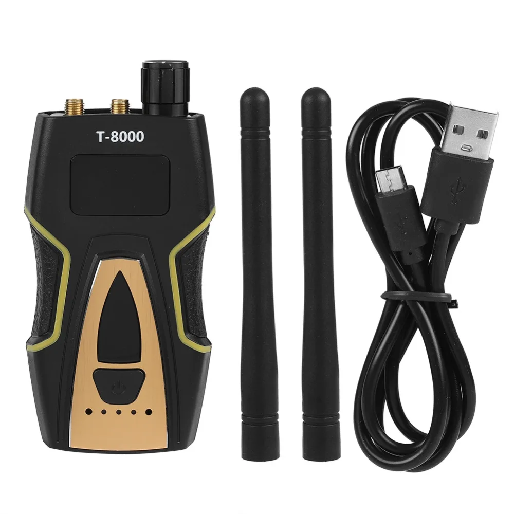 ANENG T-8000 RF Signal Detector GSM Audio Finder GPS Scan Detector 9-level LED lighting indication Built-in 3.7V polymer battery
ANENG T-8000 RF Signal Detector GSM Audio Finder GPS Scan Detector 9-level LED lighting indication Built-in 3.7V polymer battery