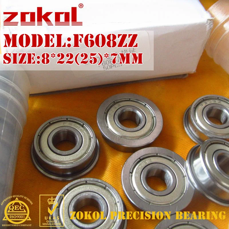 ZOKOL F608 ZZ bearing F608ZZ Flange bearing F608-ZZ Deep Groove ball bearing 8*22(25)*7mm
ZOKOL F608 ZZ bearing F608ZZ Flange bearing F608-ZZ Deep Groove ball bearing 8*22(25)*7mm