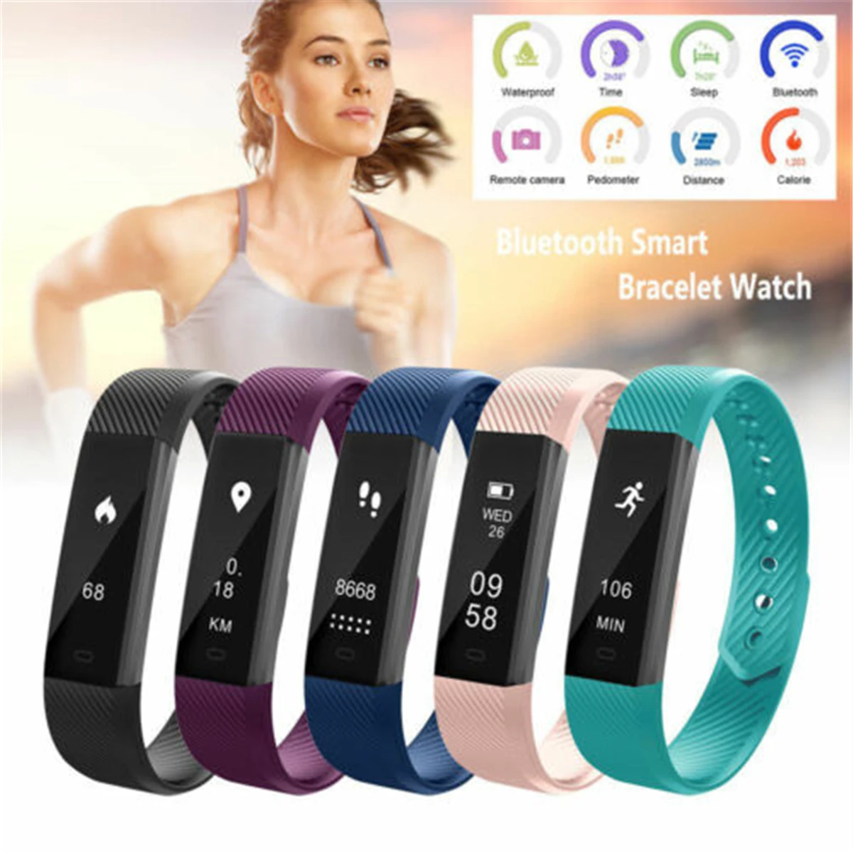 OLED Touch Screen Smart Bracelet Activity Tracker Watch Fit Wristband Watch for Kids Men Women Bit
OLED Touch Screen Smart Bracelet Activity Tracker Watch Fit Wristband Watch for Kids Men Women Bit