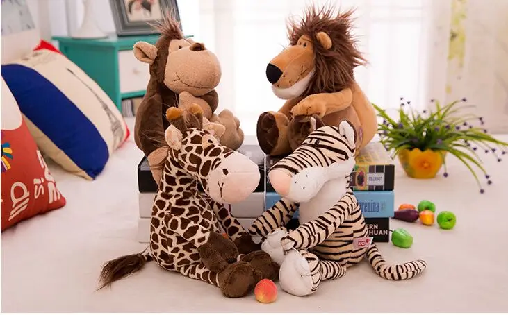 about 25cm lovely lion, monkey, giraffe, tiger plush toy jungle animals soft dolls one lot/4 pcs Christmas gift s2412
about 25cm lovely lion, monkey, giraffe, tiger plush toy jungle animals soft dolls one lot/4 pcs Christmas gift s2412