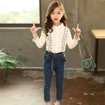 New Spring Autumn Kids Girls Cotton 2pcs Sets Teenage Girls Embroidery T-shirt+Skinny Jeans Pants Suits Toddler Girl Clothes T77
New Spring Autumn Kids Girls Cotton 2pcs Sets Teenage Girls Embroidery T-shirt+Skinny Jeans Pants Suits Toddler Girl Clothes T77