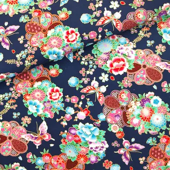 140cmx100cm Hot stamping Cotton Fabric - Butterfly and flower on deep blue background(4051)
140cmx100cm Hot stamping Cotton Fabric - Butterfly and flower on deep blue background(4051)