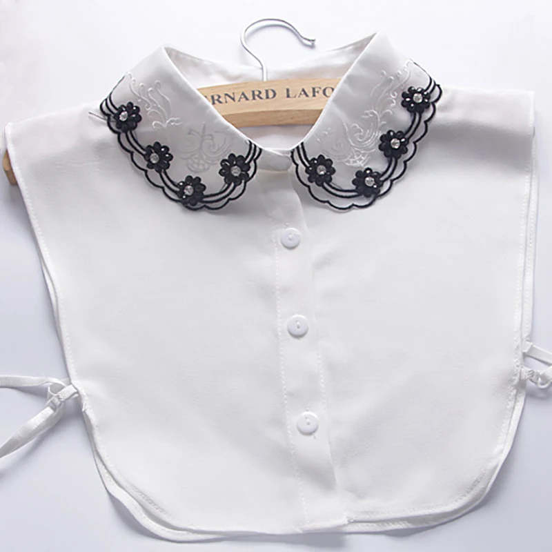 Women organza embroidery beading shirt false detachable collar white chiffon layered fake collars
Women organza embroidery beading shirt false detachable collar white chiffon layered fake collars