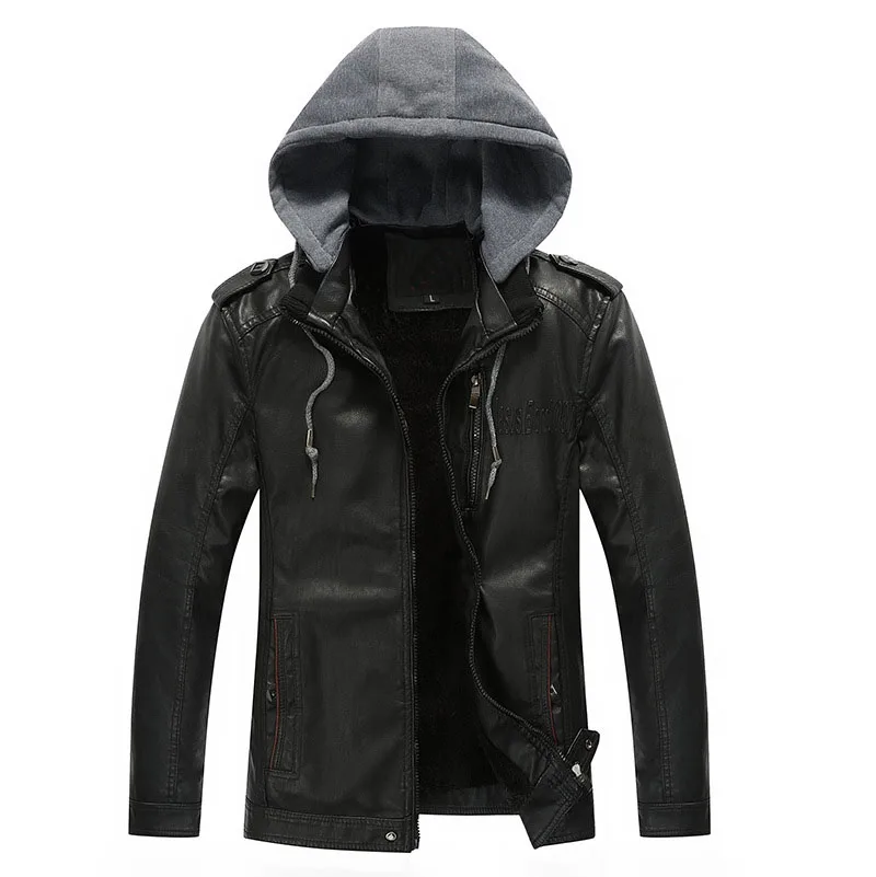 Quality Winter Warm Men's Thick Coat Slim Fit PU Leather Hooded Bomber Jackets Coats Casual Hip Hop Outwear for Man Jacket
Quality Winter Warm Men's Thick Coat Slim Fit PU Leather Hooded Bomber Jackets Coats Casual Hip Hop Outwear for Man Jacket