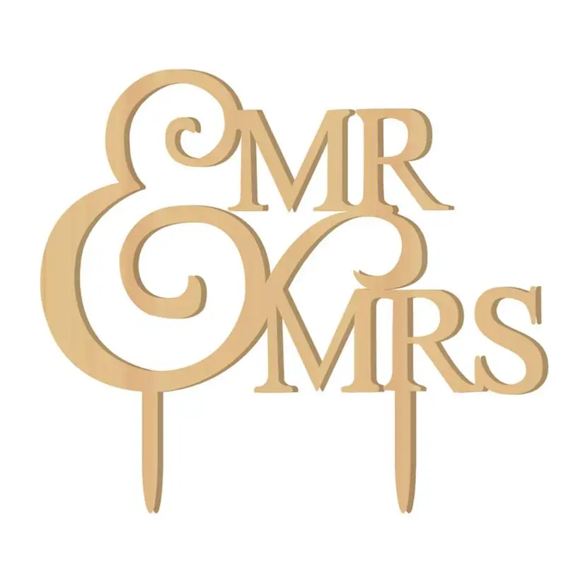 Image Mr Mrs Wedding Cake Topper Wooden Love Tree Type Stand Party Anniversery Cake Decorating supplies cake Accessory