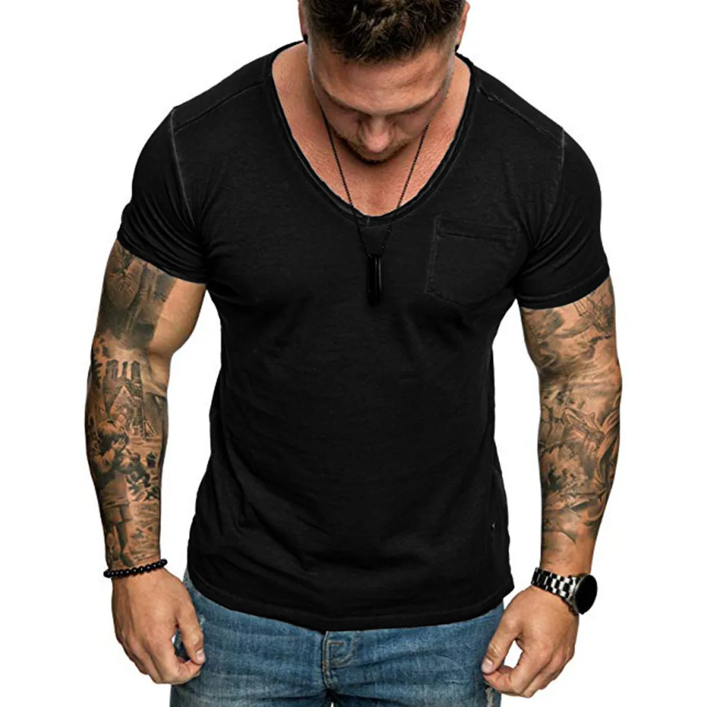 T Shirts Men's Summer Slim Fit Casual Pattern Large Size Short Casual Pocket V-Neck Skinny Short Sleeve tshirt Men Fashion c0509
T Shirts Men's Summer Slim Fit Casual Pattern Large Size Short Casual Pocket V-Neck Skinny Short Sleeve tshirt Men Fashion c0509