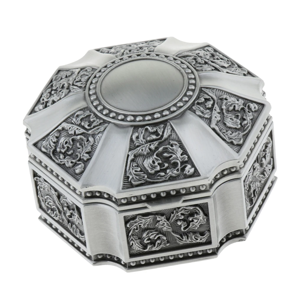 Round Vintage Metal Trinket Jewelry Box, lined with Blue Velvet Layer inside, prevent your jewels from scratch and damage
Round Vintage Metal Trinket Jewelry Box, lined with Blue Velvet Layer inside, prevent your jewels from scratch and damage