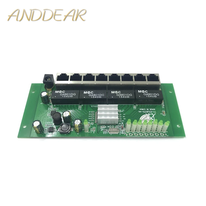 8-port Gigabit switch module is widely used in LED line 8 port 10/100/1000 m contact port mini switch module PCBA Motherboard
8-port Gigabit switch module is widely used in LED line 8 port 10/100/1000 m contact port mini switch module PCBA Motherboard