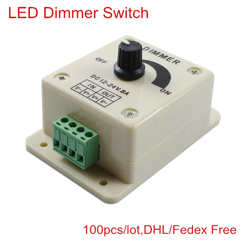DHL Free LED Dimmer Switch DC 12V 24V 8A Adjustable Brightness Lamp Bulb Strip Driver Single Color Light Power Supply Controller
DHL Free LED Dimmer Switch DC 12V 24V 8A Adjustable Brightness Lamp Bulb Strip Driver Single Color Light Power Supply Controller
