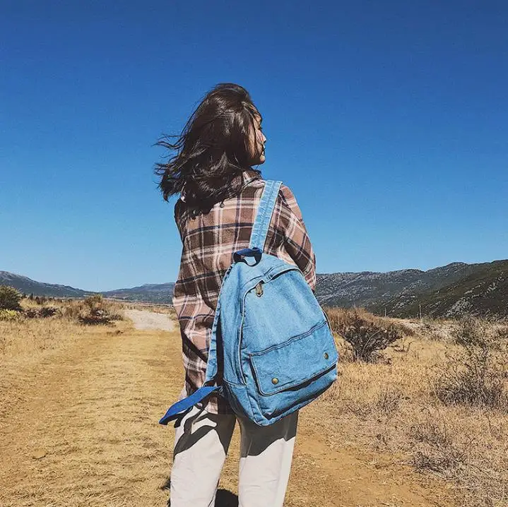 Girls bag female Korean Harajuku girl school bags women denim canvas backpack mori girl unisex fashion simple large capacity
Girls bag female Korean Harajuku girl school bags women denim canvas backpack mori girl unisex fashion simple large capacity
