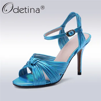 Odetina New Fashion Genuine Leather Women High Heels Stilettos Peep Toe Ankle Strap Sandals Summer Lady Party Shoes Big Size 43
Odetina New Fashion Genuine Leather Women High Heels Stilettos Peep Toe Ankle Strap Sandals Summer Lady Party Shoes Big Size 43