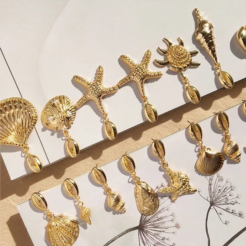 New Exaggerated Cowrie Shell Earrings Women Gold Color Geometric Irregular Starfish Conch Statement Brincos 2019 Fashion Jewelry
New Exaggerated Cowrie Shell Earrings Women Gold Color Geometric Irregular Starfish Conch Statement Brincos 2019 Fashion Jewelry