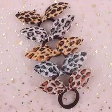2019 DIANXIANG pattern Leopard Moda orelhas de Coelho meninas Cabeça café corda faixas de Cabelo Elásticos acessórios de cabelo para as mulheres 1 pcs(China)