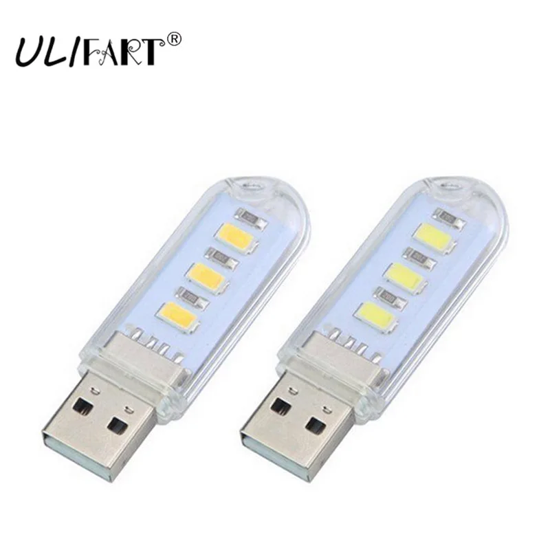 ULIFART портативный мини белый USB светодиодный ночник для ПК компьютера ноутбука |