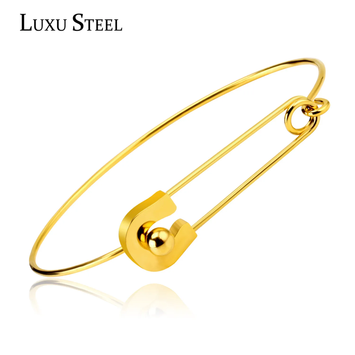 LUXUSTEEL Stainless Steel Jewelry Gold Color Pin Thin Wire Bracelets Bangles For Women/Girl
LUXUSTEEL Stainless Steel Jewelry Gold Color Pin Thin Wire Bracelets Bangles For Women/Girl