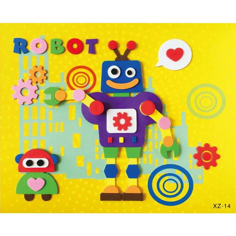 Diy Colorful Sponge Stickers Cute Cartoon Pattern Puzzle Drawing Toys for Baby Kid Funny EVA Handmade Craft Kit Movable Rotation
Diy Colorful Sponge Stickers Cute Cartoon Pattern Puzzle Drawing Toys for Baby Kid Funny EVA Handmade Craft Kit Movable Rotation